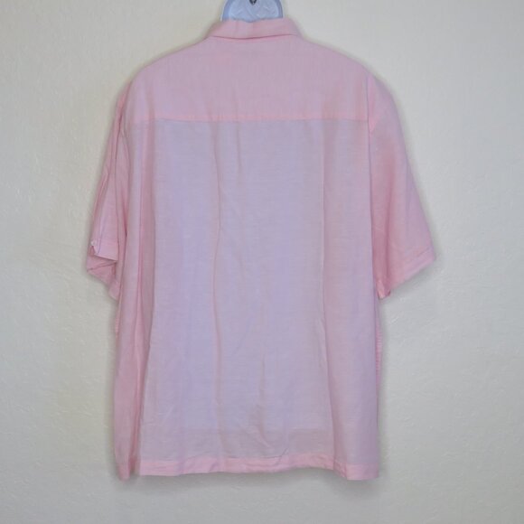 Cafe Luna* Men's Short Sleeve‎ Button Down Straight Hem Linen Shirt~ Size 2XL - Picture 2 of 11